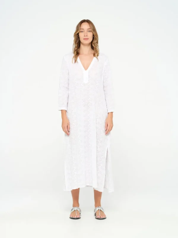 Oneseason - Pondicherry Embroidery - Cotton - White/White