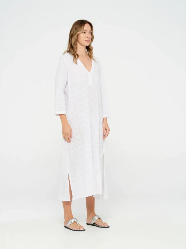 Oneseason - Pondicherry Embroidery - Cotton - White/White
