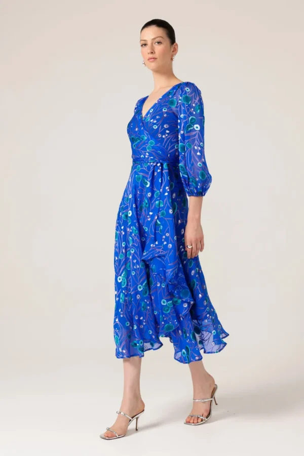 Sacha Drake - Bowerbird Wrap Dress - Periwinkle Poppy