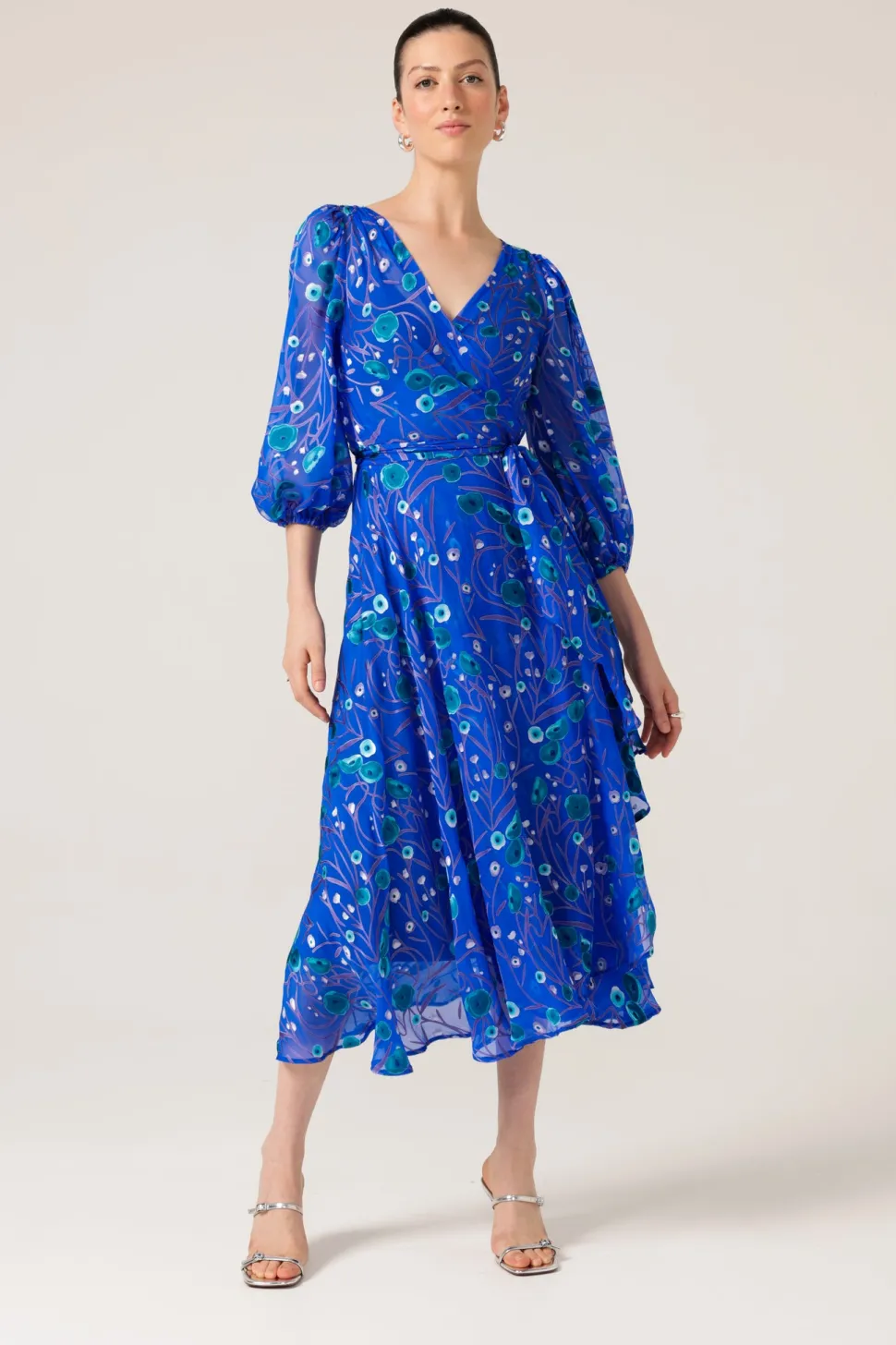 sacha_drake__bowerbird_wr_4.webp Sacha Drake - Bowerbird Wrap Dress - Periwinkle Poppy