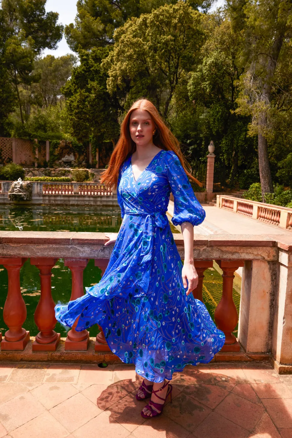 sacha_drake__bowerbird_wr_8.webp Sacha Drake - Bowerbird Wrap Dress - Periwinkle Poppy