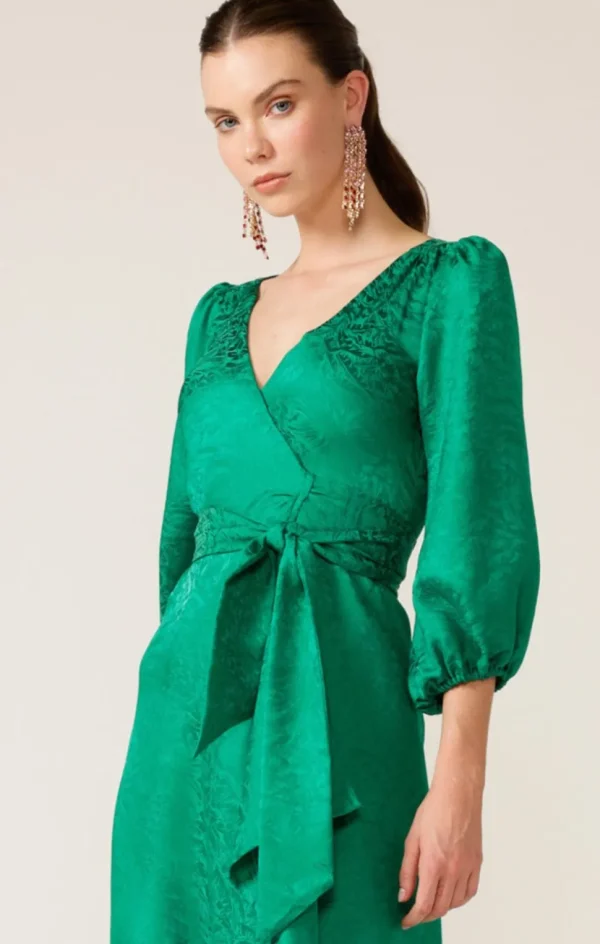 Sacha Drake - Chateau Wrap Dress - Emerald Jacquard