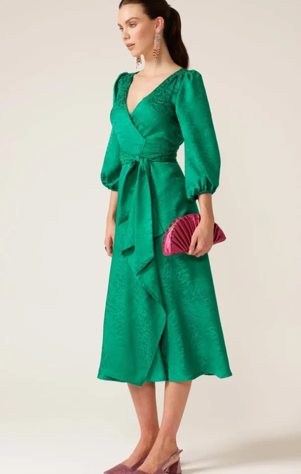 Sacha Drake - Chateau Wrap Dress - Emerald Jacquard