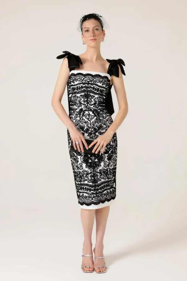 Sacha Drake - Pica Pica Dress - Black White Ribbon FINAL SALE