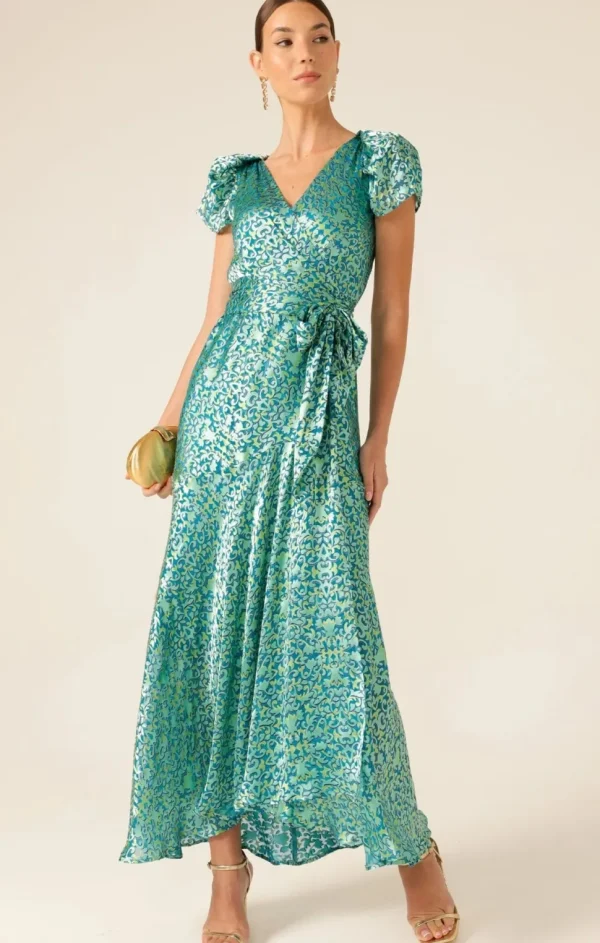 Sacha Drake - Siren Sea Maxi Wrap Dress - Aqua Turquoise