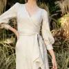 Sacha Drake - Versailles Wrap Dress - Oyster Jacquard