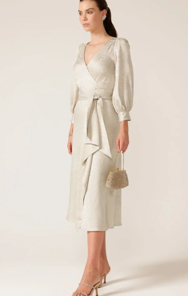 Sacha Drake - Versailles Wrap Dress - Oyster Jacquard
