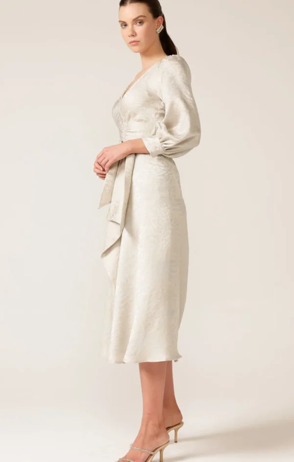 Sacha Drake - Versailles Wrap Dress - Oyster Jacquard