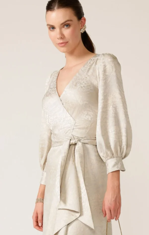 Sacha Drake - Versailles Wrap Dress - Oyster Jacquard