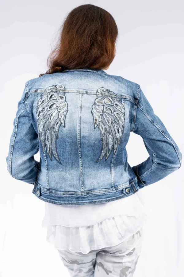 The Italian Closet - Denim Heaven Jacket with Angel Wing Back