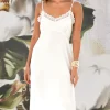 Trelise Cooper - Boudoir Baby Slip - Ivory Slinky Strech Satin Lace Trim