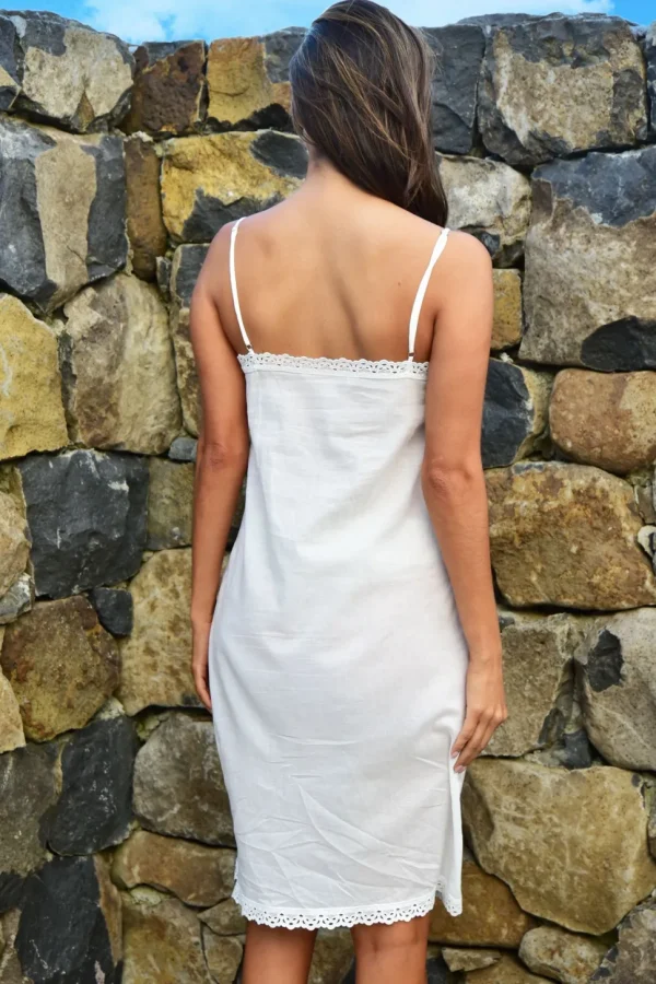 Trelise Cooper - Boudoir Baby Slip - White Cotton Voile Lace Trim
